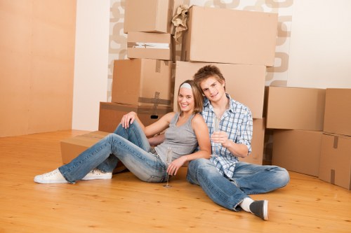 Customer confirming a moving service booking