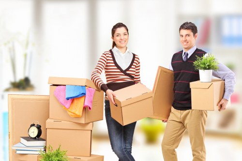 Local Watford moving truck loading furniture and boxes