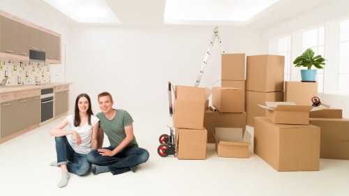 Household items ready for transport during a local Watford relocation